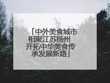 中外美食城市相聚江苏扬州 开拓中华美食传承发展新路